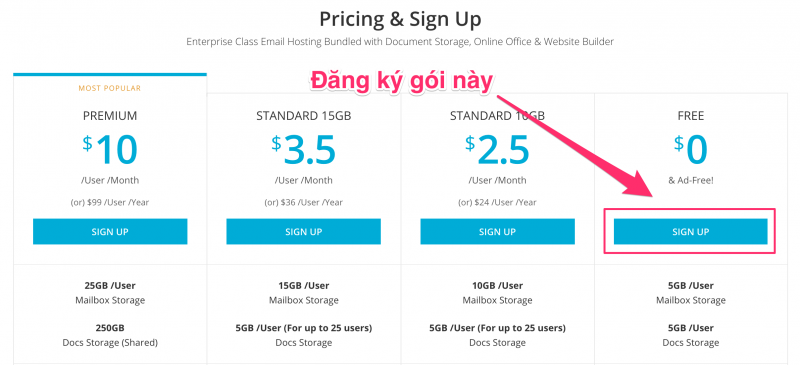 Tạo email tên miền riêng miễn phí với Zoho